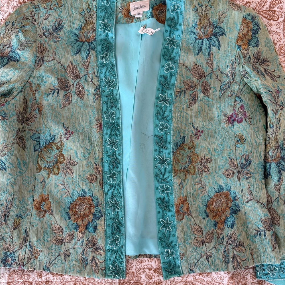 Neiman Marcus Vintage Floral Embroidered Jacket size 12